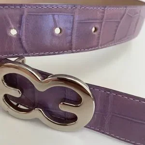 Escada | Accessories | Auth Vtg Escada Purple Croc Embossed  display picture 2